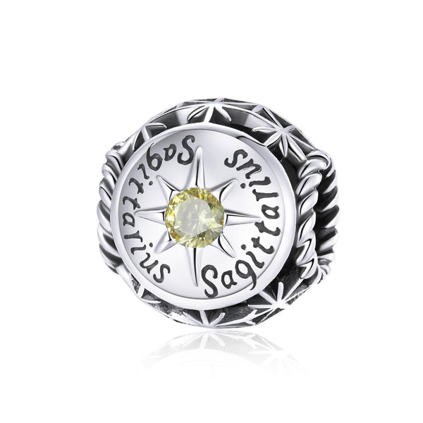 925 Sterling Silver Zodiac Beads For Diy Bracelets & Necklaces Sagittarius Style Charms & Pendants
