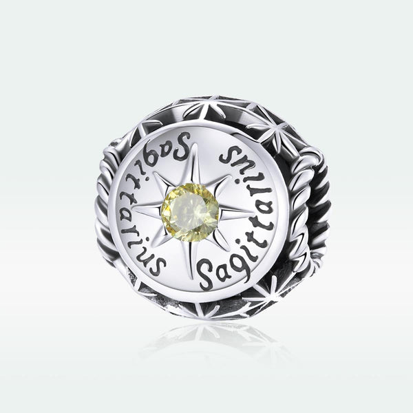 925 Sterling Silver Zodiac Beads For Diy Bracelets & Necklaces Sagittarius Style Charms & Pendants