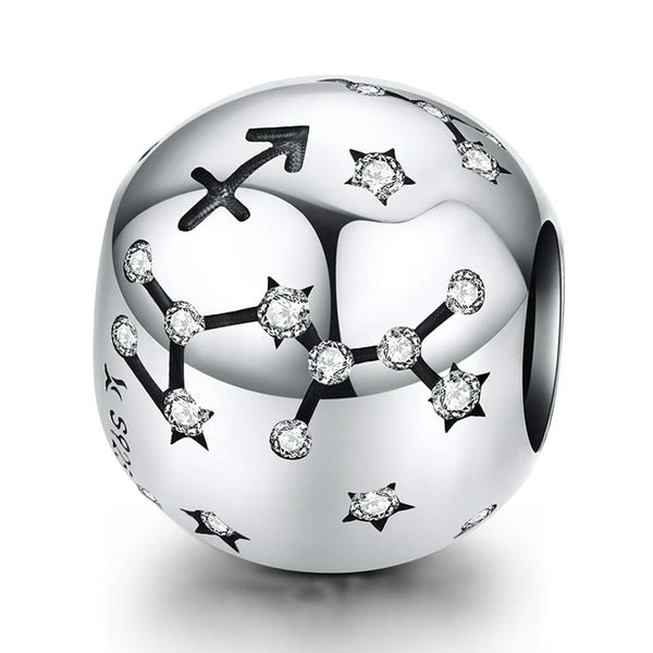 925 Sterling Silver Zodiac Beaded Bracelet Style Sagittarius Charms & Pendants