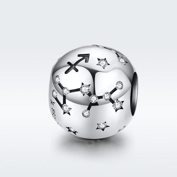925 Sterling Silver Zodiac Beaded Bracelet Style Sagittarius Charms & Pendants