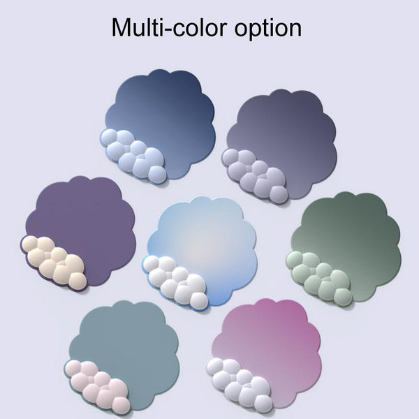 3 Piece Cloudy Gradient Memory Foam Wrist & Mouse Pad Set Blue+Gray Model 14 Mouse Pads & Wrist Rests