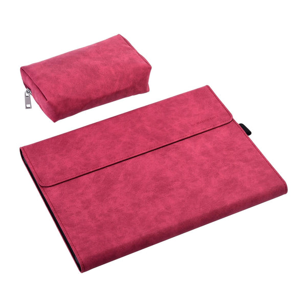 Parallel Leather Tablet Case For Microsoft Surface Pro X Rose Red With Power Bag 13 Inch Laptop Cases & Bags