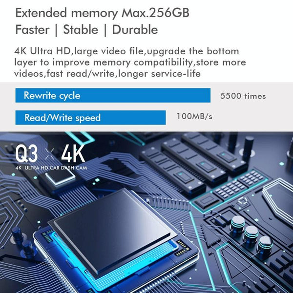 4K Dual Record Driving Recorder With Wifi And Night Vision Video In Dash Units W/O Gps