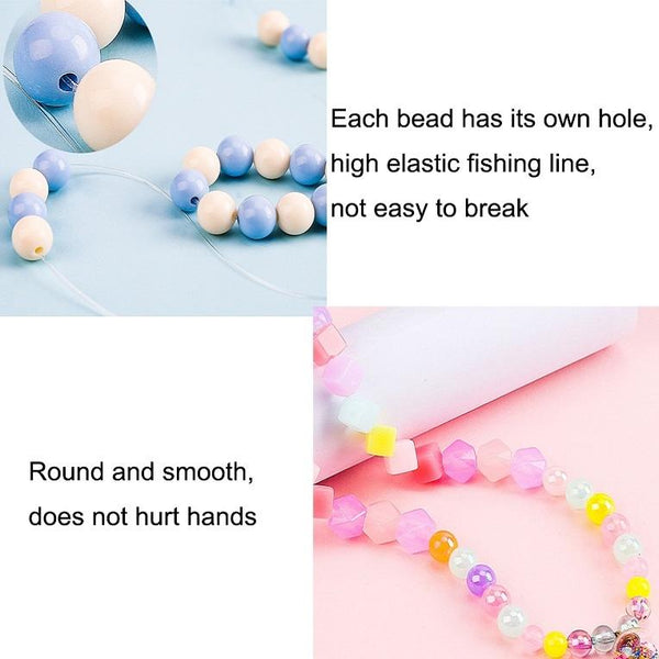 Diy Beaded Jewelry Set For Kids 12 Pink Rabbit Cups Craft Beads