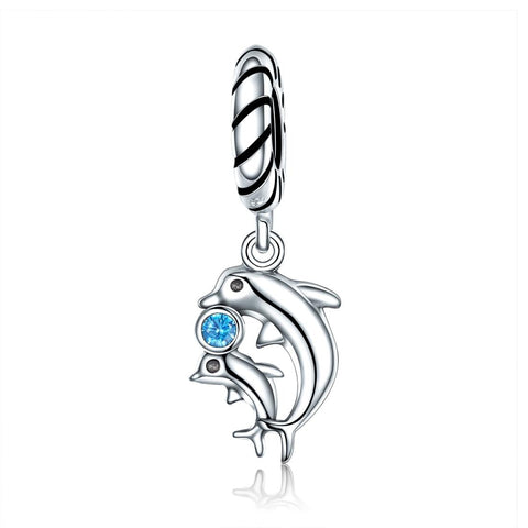 925 Sterling Silver Dolphin Bead Pendant For Diy Bracelets & Necklaces Charms & Pendants