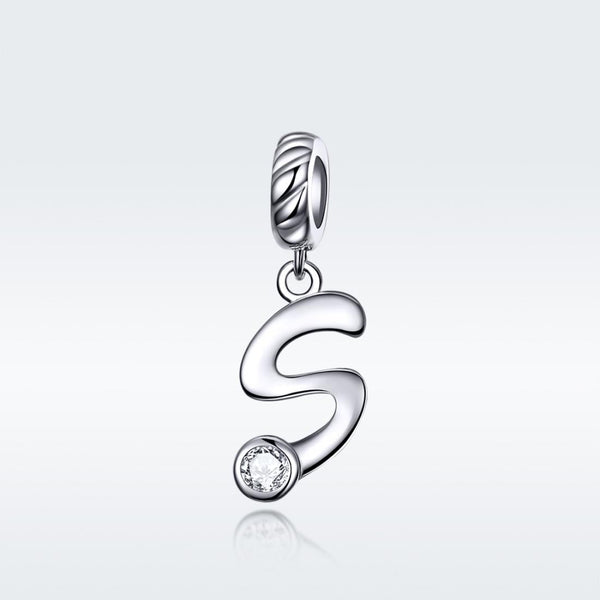 925 Sterling Silver Personalized Letter Pendant For Diy Bracelets And Necklaces Style Charms & Pendants