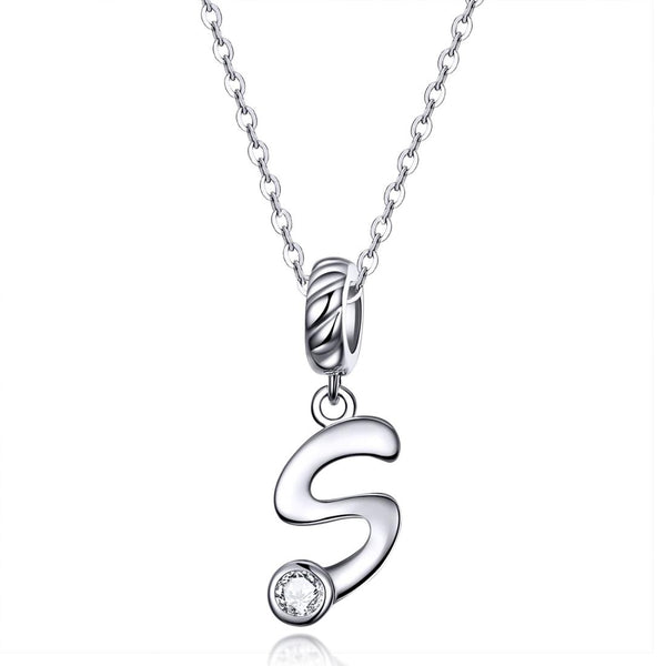 925 Sterling Silver Personalized Letter Pendant For Diy Bracelets And Necklaces Style Charms & Pendants