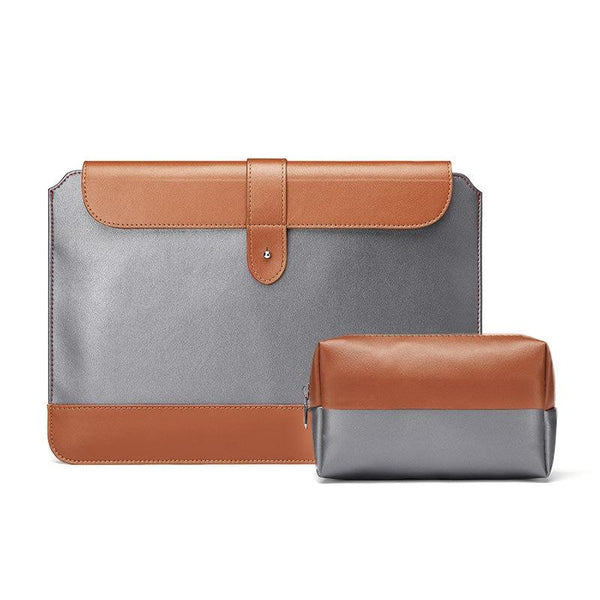 Parallel Deals Microfiber Notebook Liner & Power Bag Horizontal Gray Brown 11 12 Inch Laptop Cases & Bags