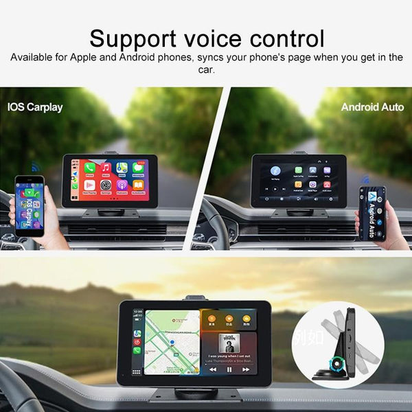 7 Wireless Carplay Navigator With Smart Driving Recorder Video In Dash Units W/O Gps