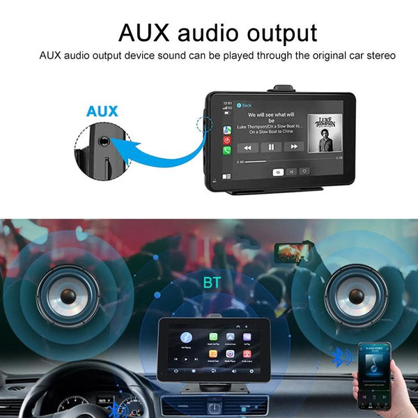 7 Wireless Carplay Navigator With Smart Driving Recorder Video In Dash Units W/O Gps