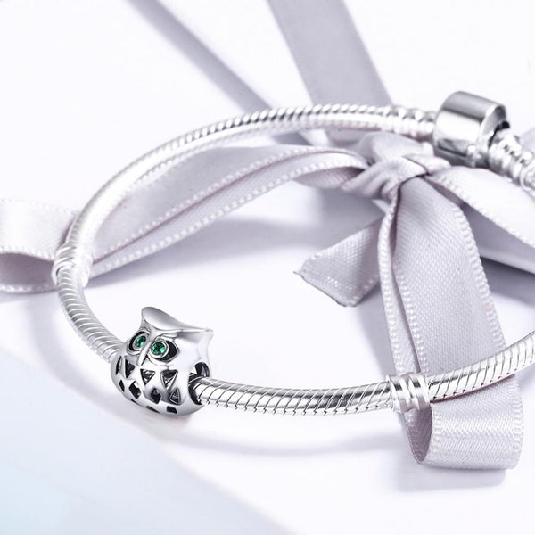 925 Sterling Silver Gemstone Inlaid Beads Charms & Pendants