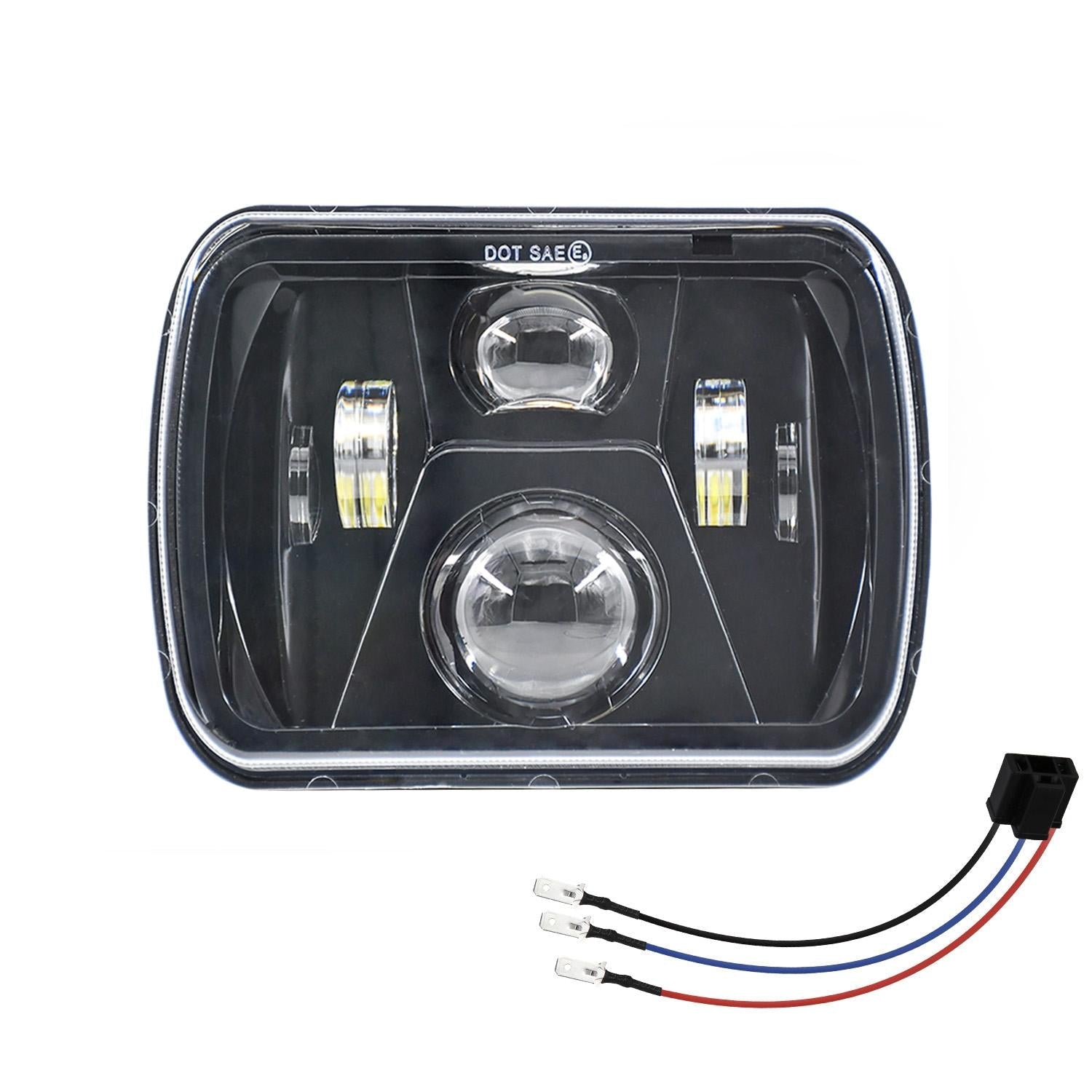 7 Inch 5X7 / 7X6 H4 Dc 9V 30V 3500Lm 35W Car Square Shape Led Headlight Lamps For Jeep Wrangler Led Car Lights