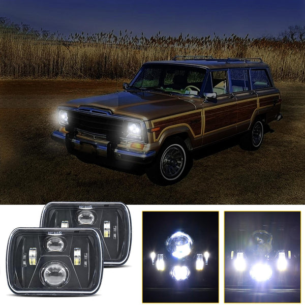 7 Inch 5X7 / 7X6 H4 Dc 9V 30V 3500Lm 35W Car Square Shape Led Headlight Lamps For Jeep Wrangler Led Car Lights