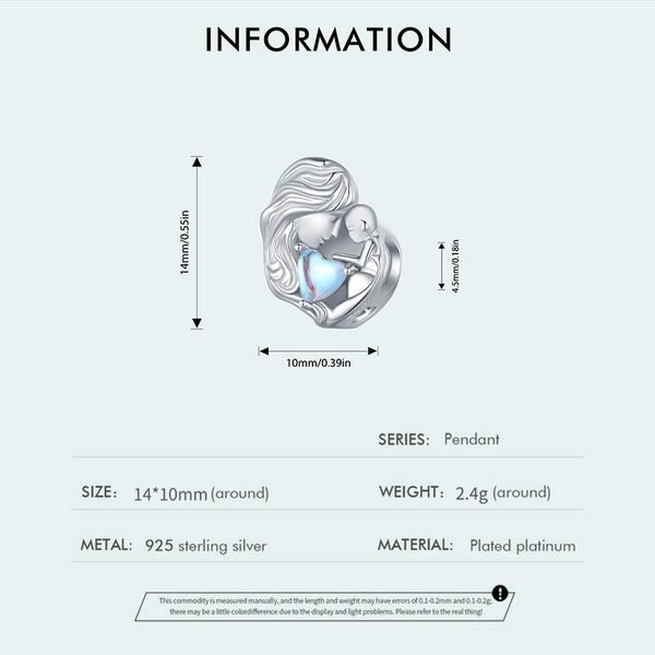 925 Sterling Silver Love Heart Pendant Necklace For Mother And Child Necklaces & Pendants