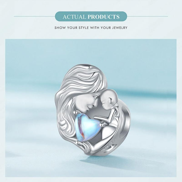 925 Sterling Silver Love Heart Pendant Necklace For Mother And Child Necklaces & Pendants