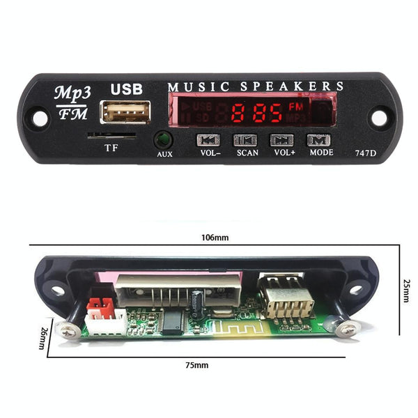 12V Car Audio Bluetooth Mp3 Decoder Board Fm Radio Tf Usb Aux Ipods & Mp3 Players