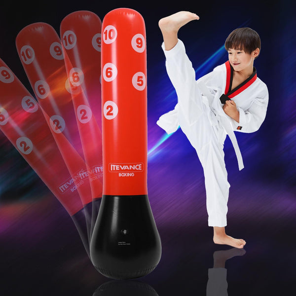 1.55M Vertical Inflatable Punching Bag For Kids Pvc Tumbler Boxing Column Punching Bags
