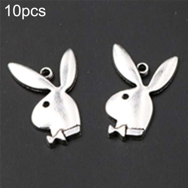 10Pc Antique Rabbit Charm Set For Diy Jewelry Charms & Pendants
