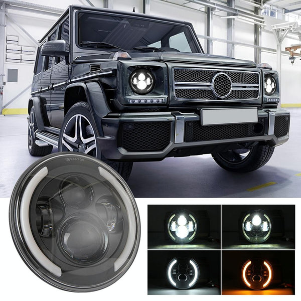 7 Inch H4 / H13 Dc 9V 30V 3000Lm 3000K 6000K 25W Car Round Shape Led Headlight Lamps For Jeep Wrangler With Angel Eye White Light Led Car Lights
