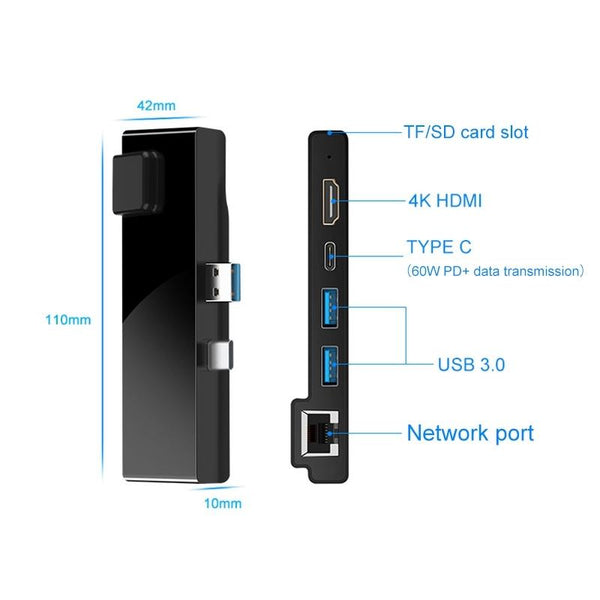 Multi Port Hub Adapter Rj45 Hdmi Usb 3.0 Type C X 2 Usb Cables Hubs & Adapters
