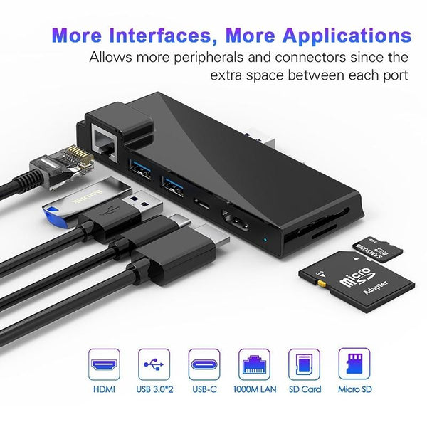 Multi Port Hub Adapter Rj45 Hdmi Usb 3.0 Type C X 2 Usb Cables Hubs & Adapters