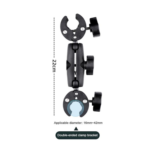 Universal Dual Head Motorcycle Handlebar Mount Holder For Audio And Video Use Bike Camera Holders Mounts