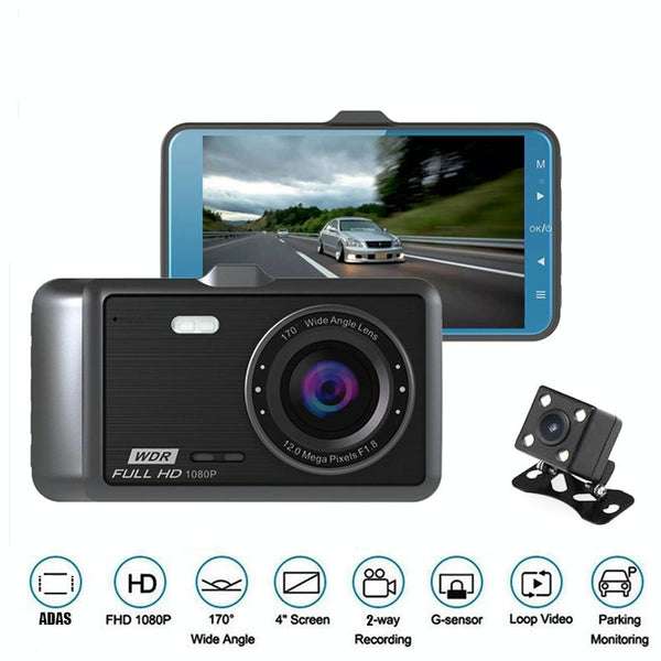 Hd 1080P Dual Camera Car Recorder With 4 Ips Screen And 170 Degree Wide Angle Rear View Monitors/Cams & Kits