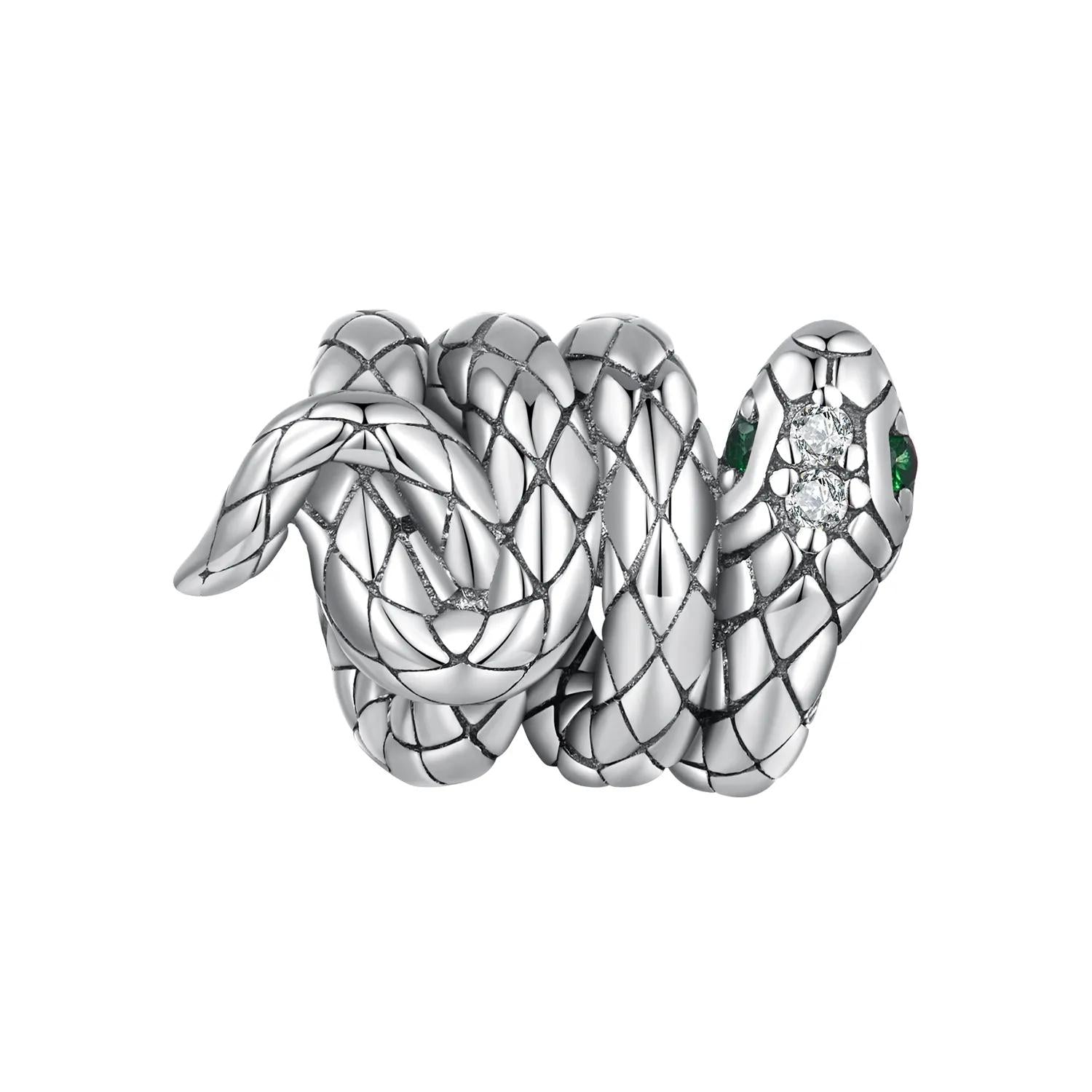925 Sterling Silver Coiled Snake Pendant For Diy Bracelets Charms & Pendants