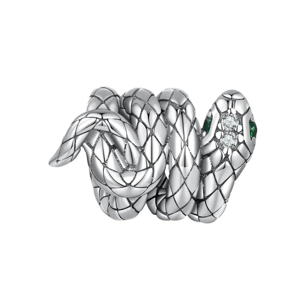 925 Sterling Silver Coiled Snake Pendant For Diy Bracelets Charms & Pendants