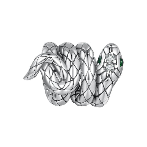 925 Sterling Silver Coiled Snake Pendant For Diy Bracelets Charms & Pendants
