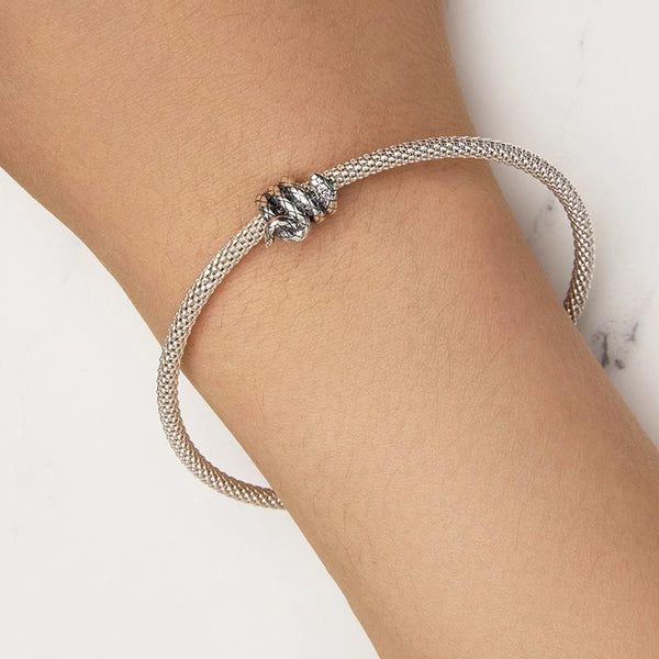 925 Sterling Silver Coiled Snake Pendant For Diy Bracelets Charms & Pendants