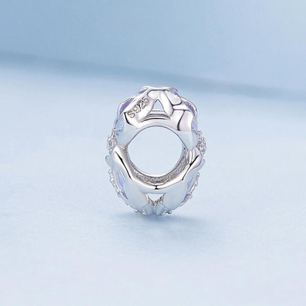 925 Sterling Silver Purple Flower Beads For Diy Bracelets Charms & Pendants