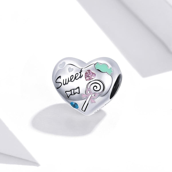 925 Sterling Silver Sweet Heart Beads For Diy Bracelets & Necklaces Charms & Pendants