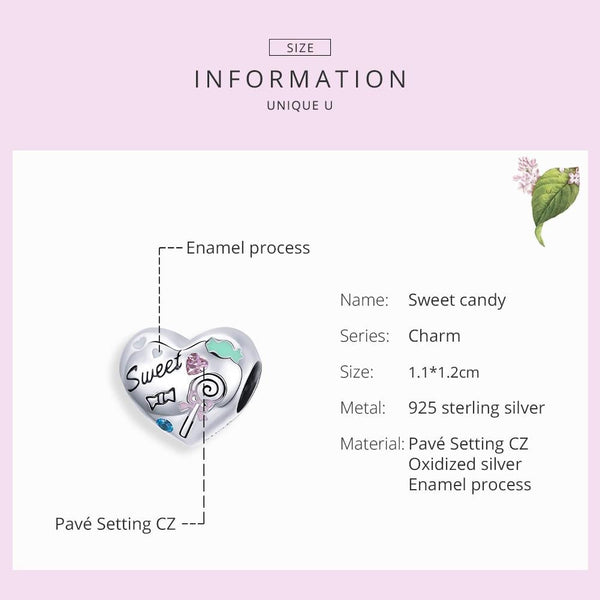 925 Sterling Silver Sweet Heart Beads For Diy Bracelets & Necklaces Charms & Pendants