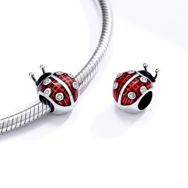 925 Sterling Silver Ladybug Pendant For Diy Bracelets Charms & Pendants
