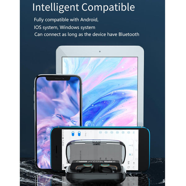 M18 Led Display Screen Waterproof Wireless Bluetooth 5.0 Earphone With Charging Box Earbuds