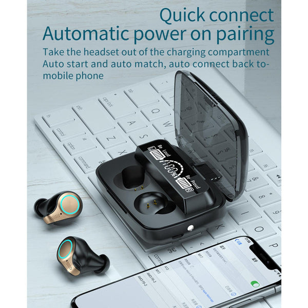 M18 Led Display Screen Waterproof Wireless Bluetooth 5.0 Earphone With Charging Box Earbuds