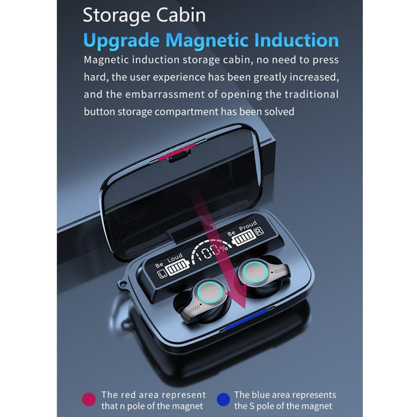 M18 Led Display Screen Waterproof Wireless Bluetooth 5.0 Earphone With Charging Box Earbuds