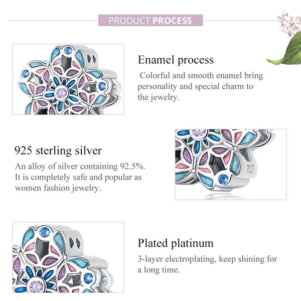 925 Sterling Silver Delicate Butterfly Bead For Bracelet / Necklace Charms & Pendants