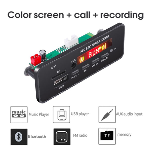 12V Car Mp3 Player Board With Fm Radio Bluetooth Recording & Remote Ipods & Mp3 Players