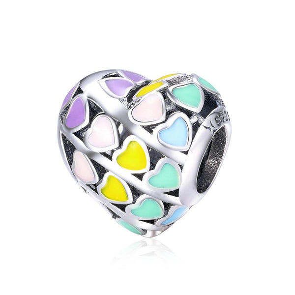 925 Sterling Silver Diy Bracelet Accessory Heart Shaped Oil Drop Beads Bracelets