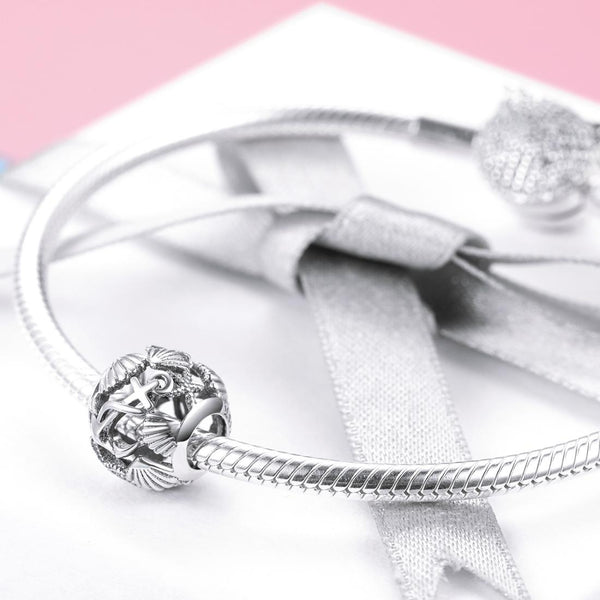 925 Sterling Silver Beaded Bracelet & Necklace Set Charms & Pendants