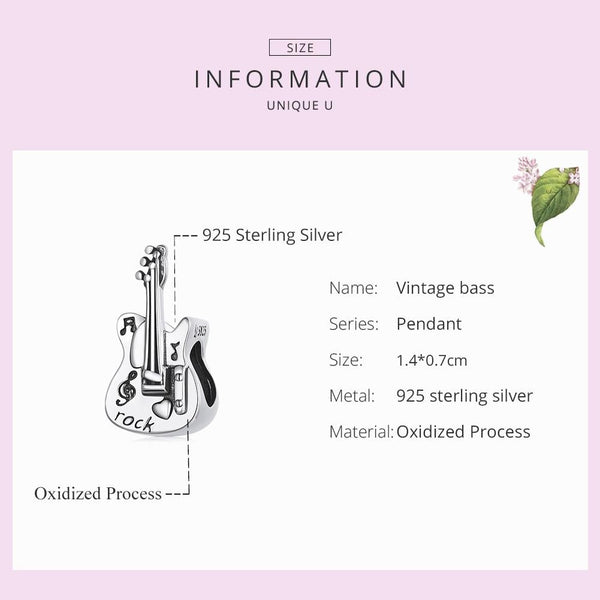 925 Sterling Silver Retro Bass Beads For Diy Bracelets & Necklaces Charms & Pendants