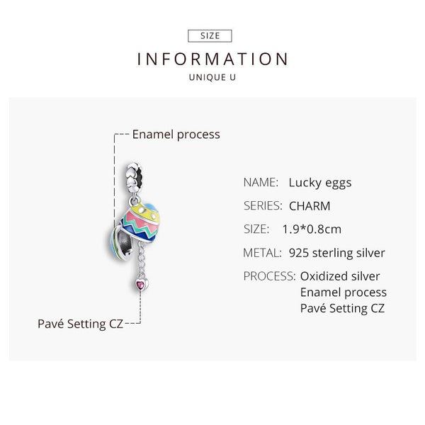 925 Sterling Silver Lucky Egg Pendant For Diy Bracelets & Necklaces Necklaces & Pendants