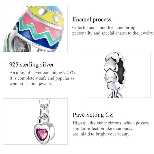 925 Sterling Silver Lucky Egg Pendant For Diy Bracelets & Necklaces Necklaces & Pendants