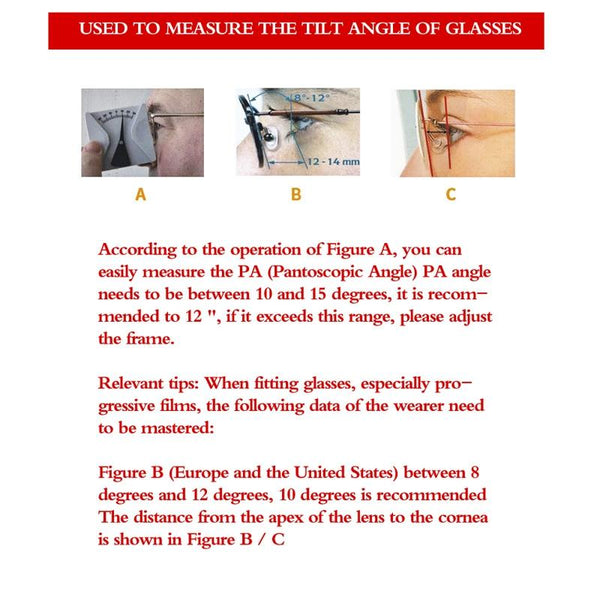Angle Measuring Protractor For Glasses Inclination Plate Protractors