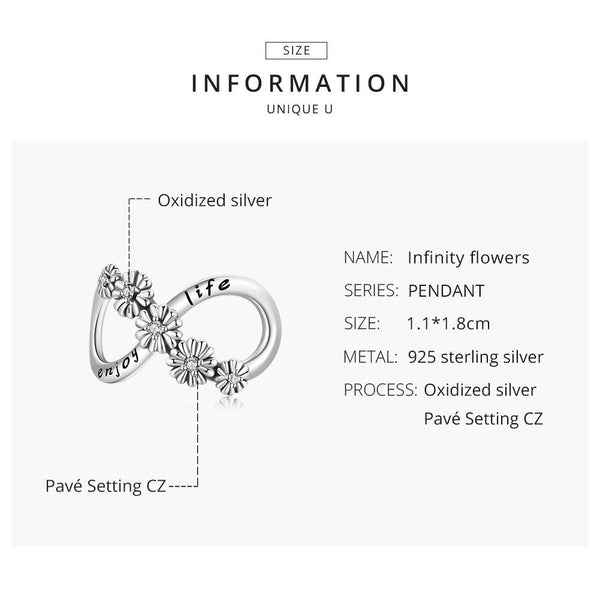 925 Sterling Silver Floral Bead Bracelet / Necklace Accessory Charms & Pendants