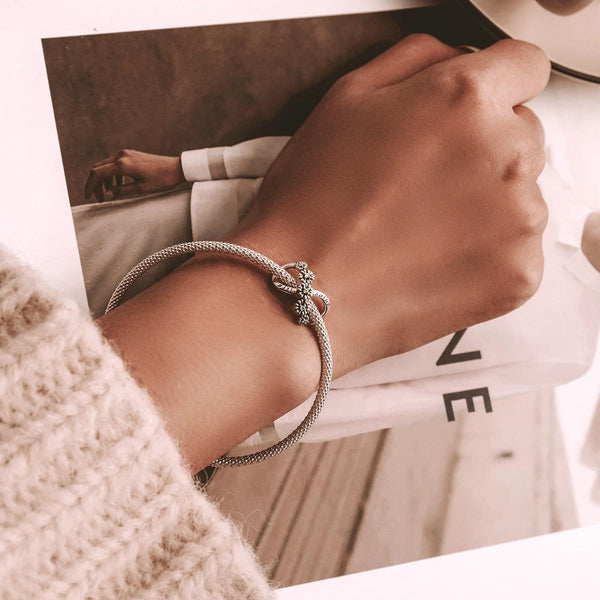 925 Sterling Silver Floral Bead Bracelet / Necklace Accessory Charms & Pendants