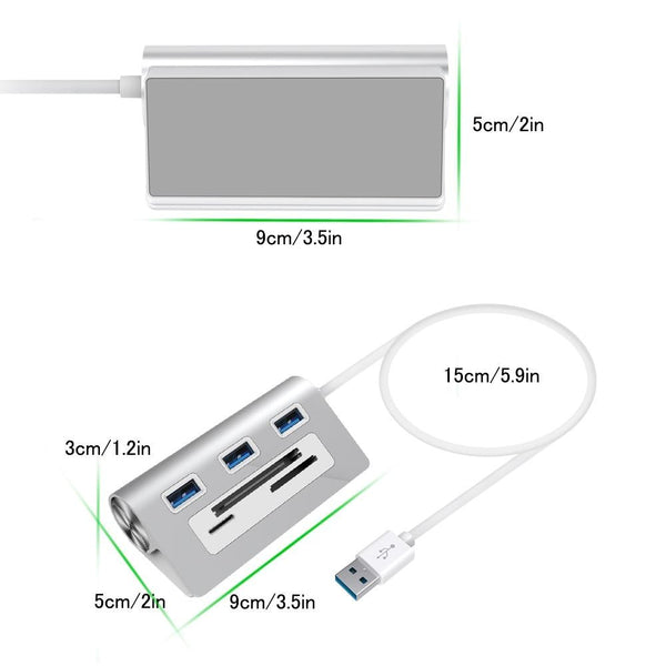 Usb3.0 Card Reader Hub Adapter With Ports Memory Card Readers & Adapters