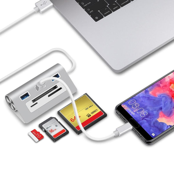 Usb3.0 Card Reader Hub Adapter With Ports Memory Card Readers & Adapters